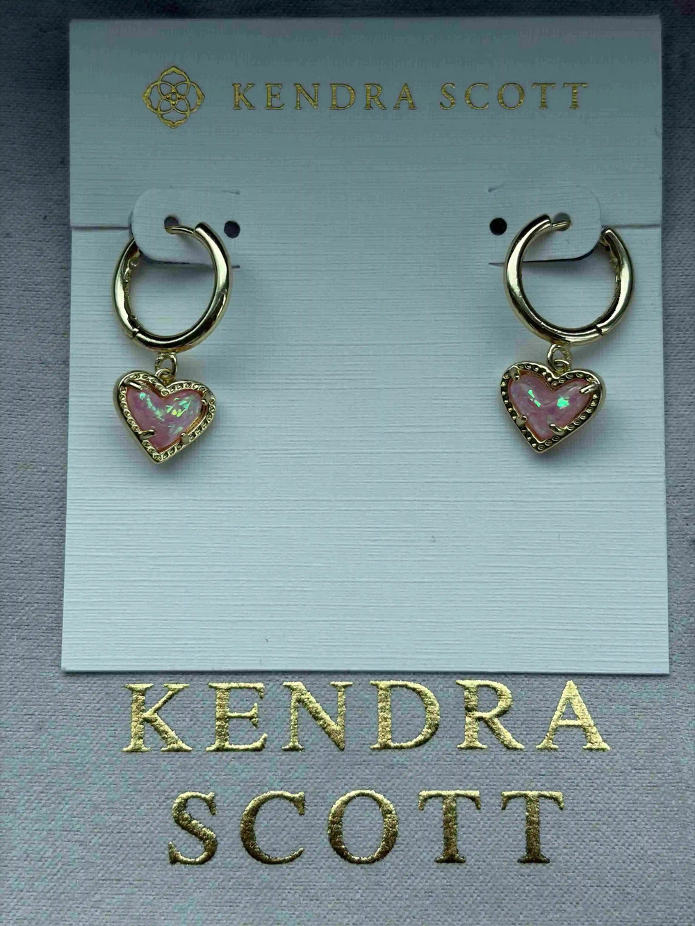 Kendra Scott pink heart earrings